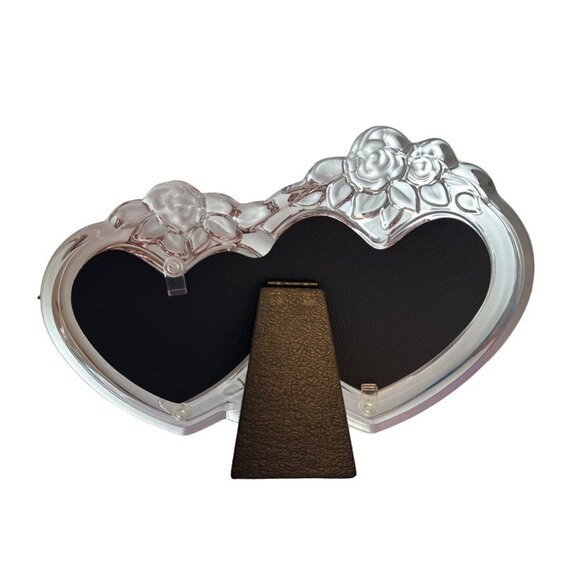 Monet Frame Double Heart Roses Frosted Glass Interwoven Hearts - Picture 5 of 6